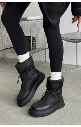 Дутики женские на меху черного цвета 88609-2 210326C Дутики женские на меху черного цвета 88609-2 210326C