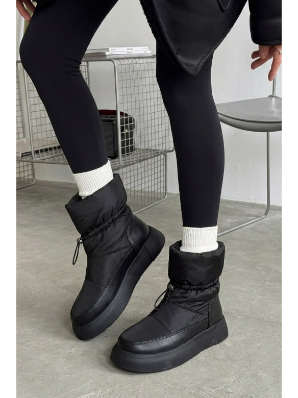 Дутики женские на меху черного цвета 88609-2 210326C