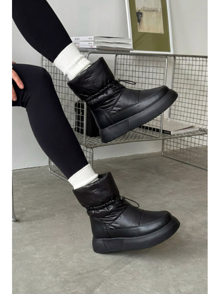 Дутики женские на меху черного цвета 88609-2 210326C