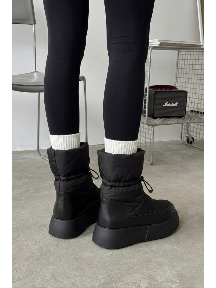 Дутики женские на меху черного цвета 88609-2 210326C