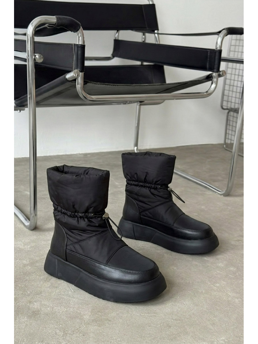 Дутики женские на меху черного цвета 88609-2 210326C