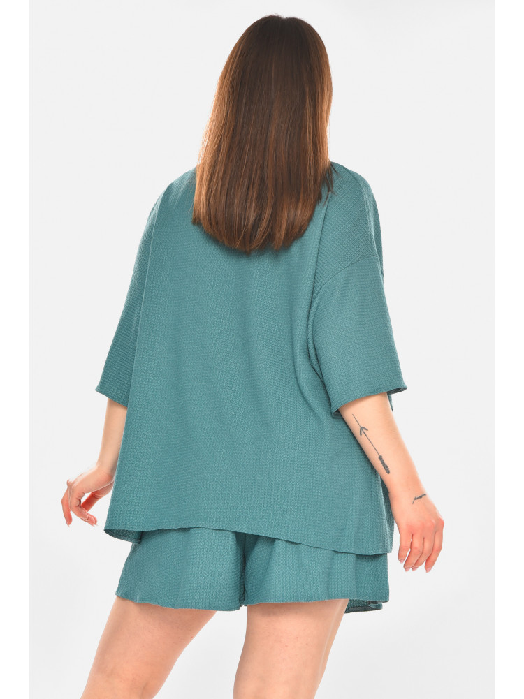 Костюм женский однотонный бирюзового цвета 2412 210330C