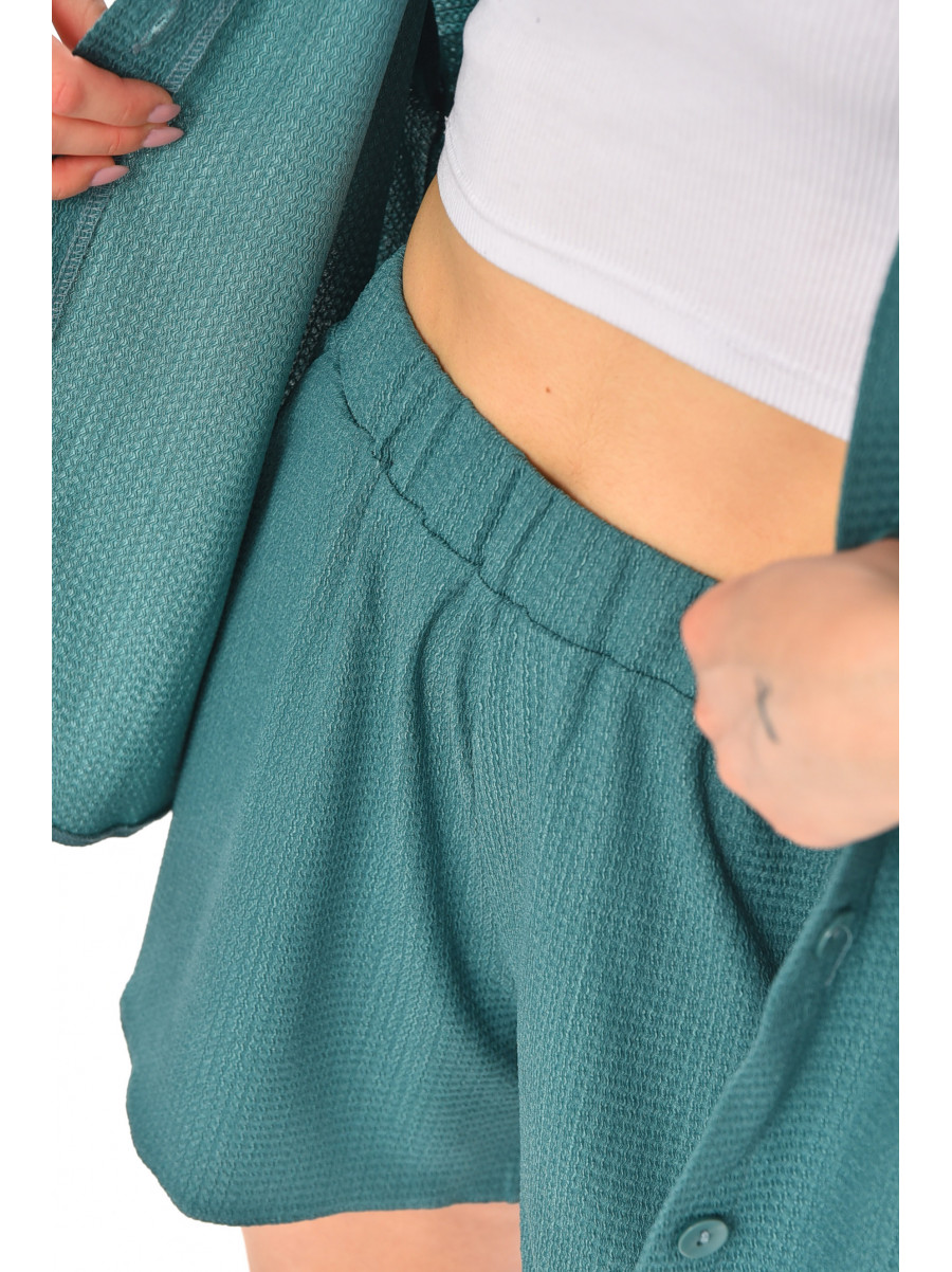 Костюм женский однотонный бирюзового цвета 2412 210330C