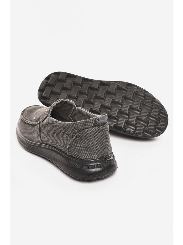 Мокасини чоловічі темно-серого кольору текстиль М3035-5 210331C