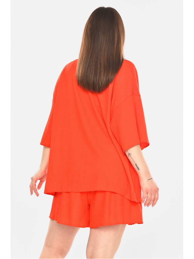 Костюм женский однотонный красного цвета 2412 210332C
