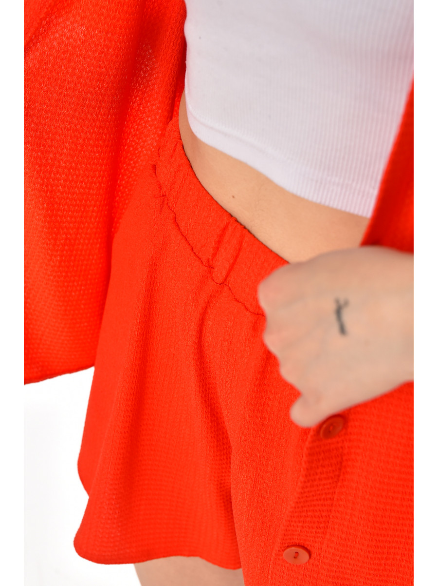 Костюм женский однотонный красного цвета 2412 210332C