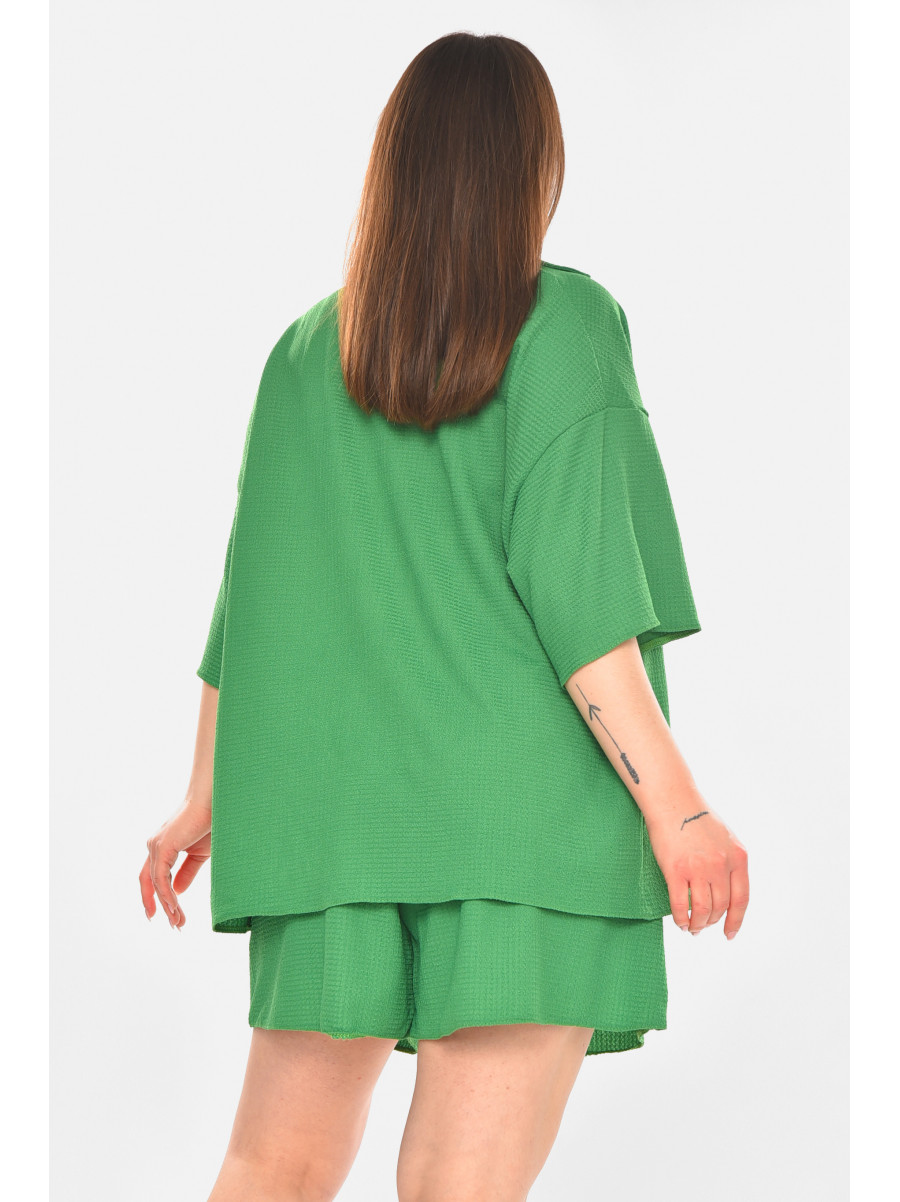 Костюм женский однотонный зеленого цвета 2412 210333C