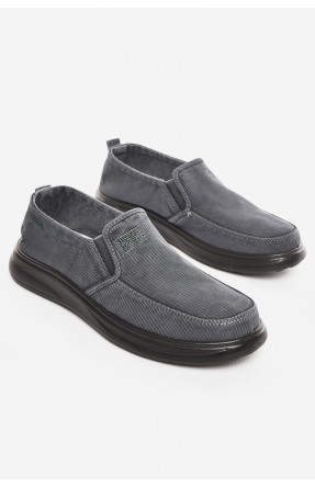 Мокасини чоловічі темно-серого кольору текстиль М3034-2 210334C Мокасини чоловічі темно-серого кольору текстиль М3034-2 210334C
