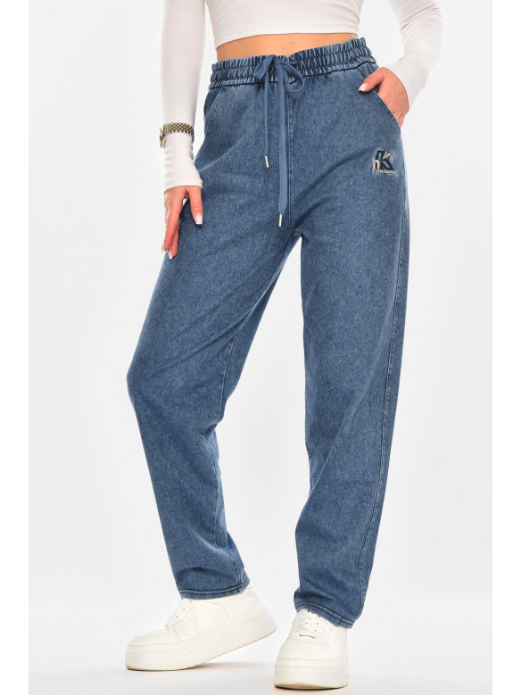 Джинси жіночі однотонні синього кольору TW25563 210338C