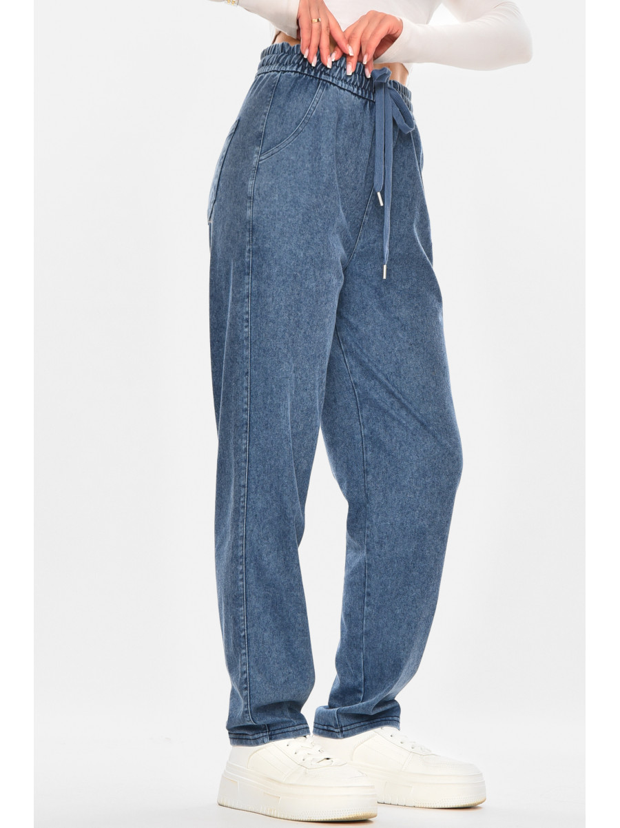 Джинси жіночі однотонні синього кольору TW25563 210338C