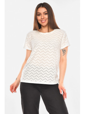 Футболка женская однотонная белого цвета 2266 210346C