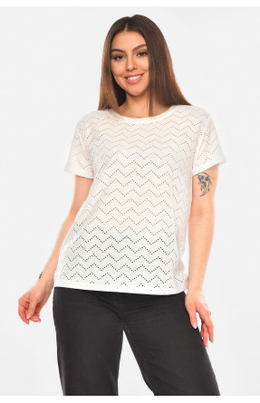 Футболка женская однотонная белого цвета 2266 210346C Футболка женская однотонная белого цвета 2266 210346C