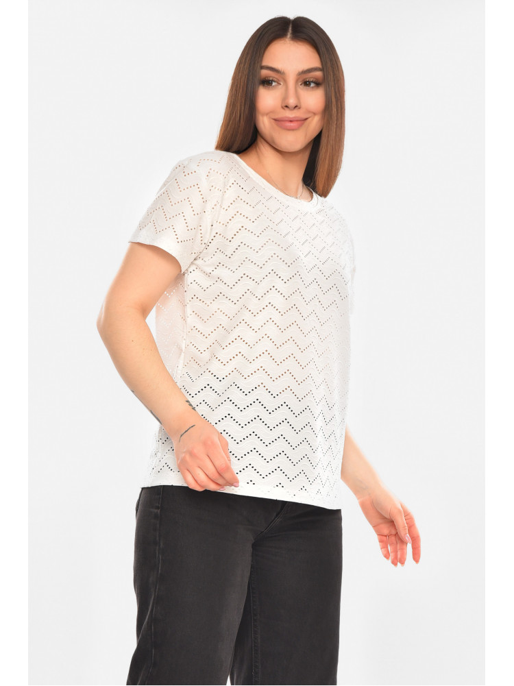 Футболка женская однотонная белого цвета 2266 210346C