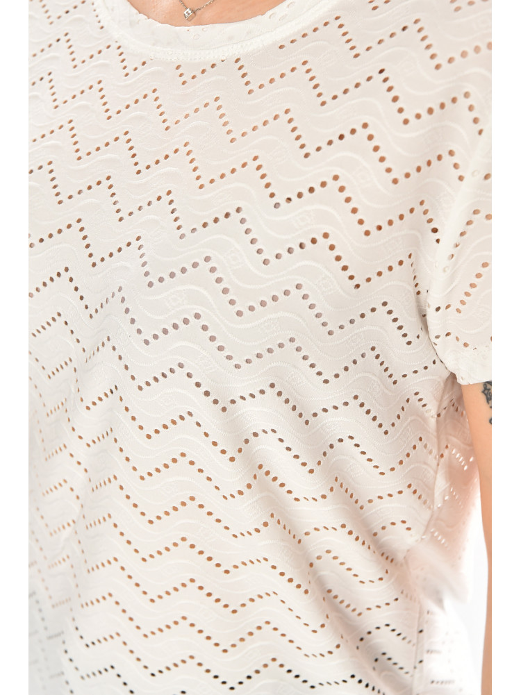 Футболка женская однотонная белого цвета 2266 210346C