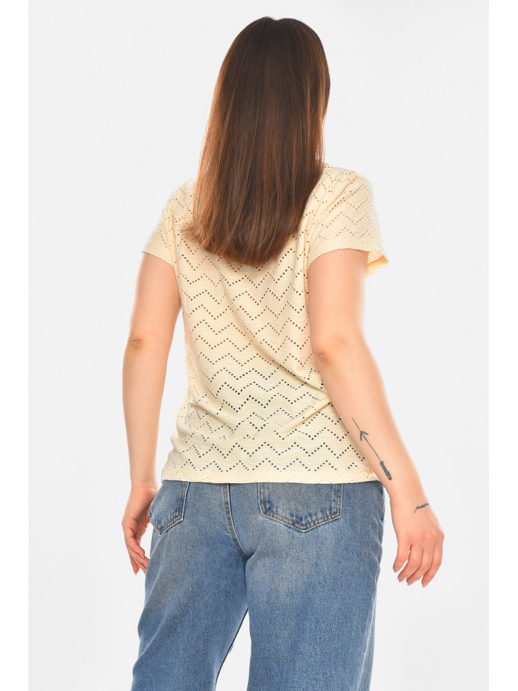 Футболка женская однотонная светло-бежевого цвета 2266 210347C