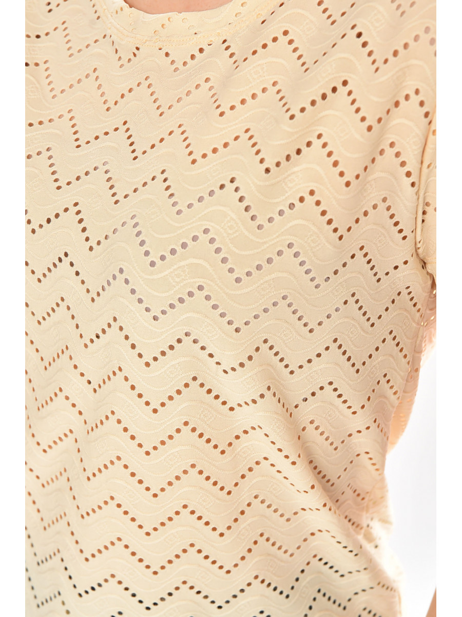 Футболка женская однотонная светло-бежевого цвета 2266 210347C