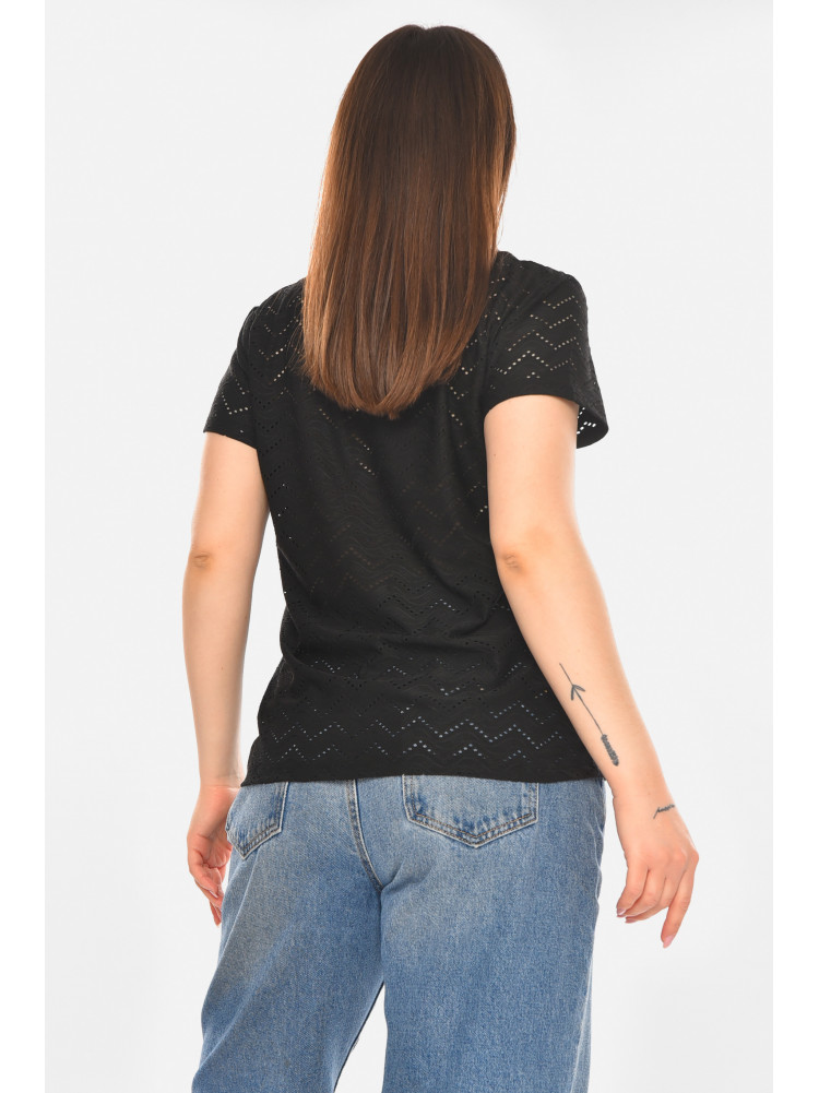 Футболка женская однотонная черного цвета 2266 210348C