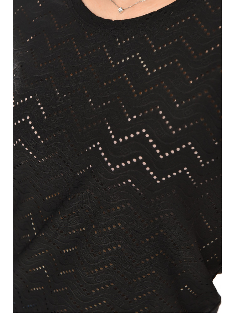 Футболка женская однотонная черного цвета 2266 210348C