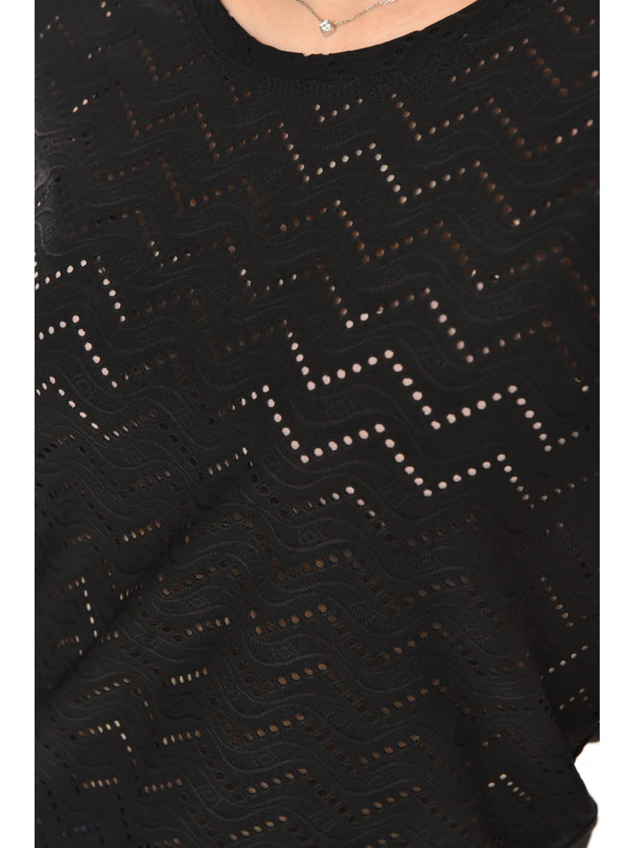 Футболка женская однотонная черного цвета 2266 210348C