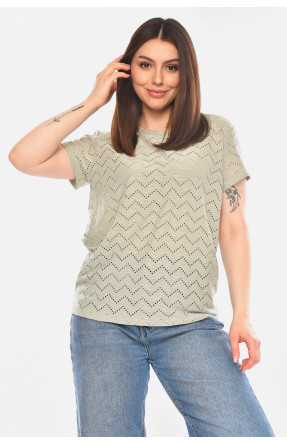 Футболка женская однотонная мятного цвета 2266 210349C