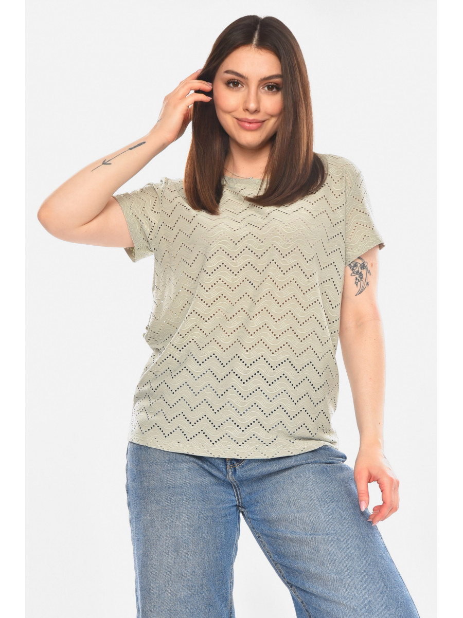 Футболка женская однотонная мятного цвета 2266 210349C