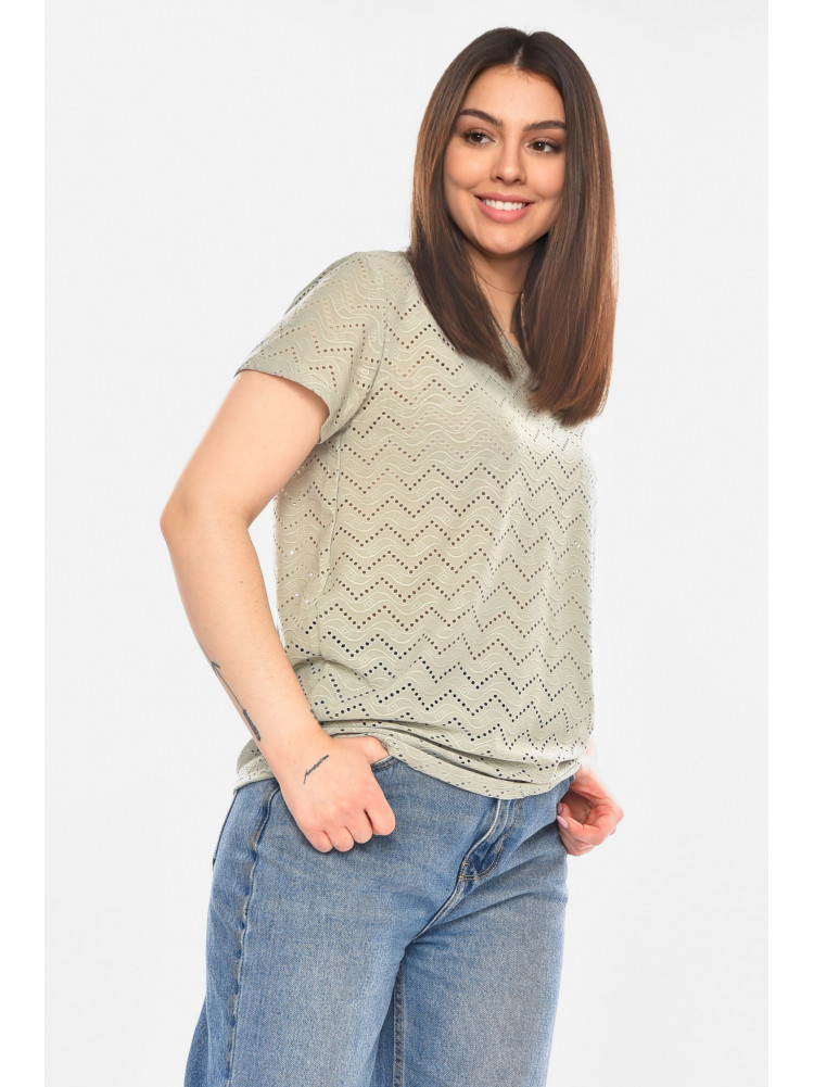 Футболка женская однотонная мятного цвета 2266 210349C