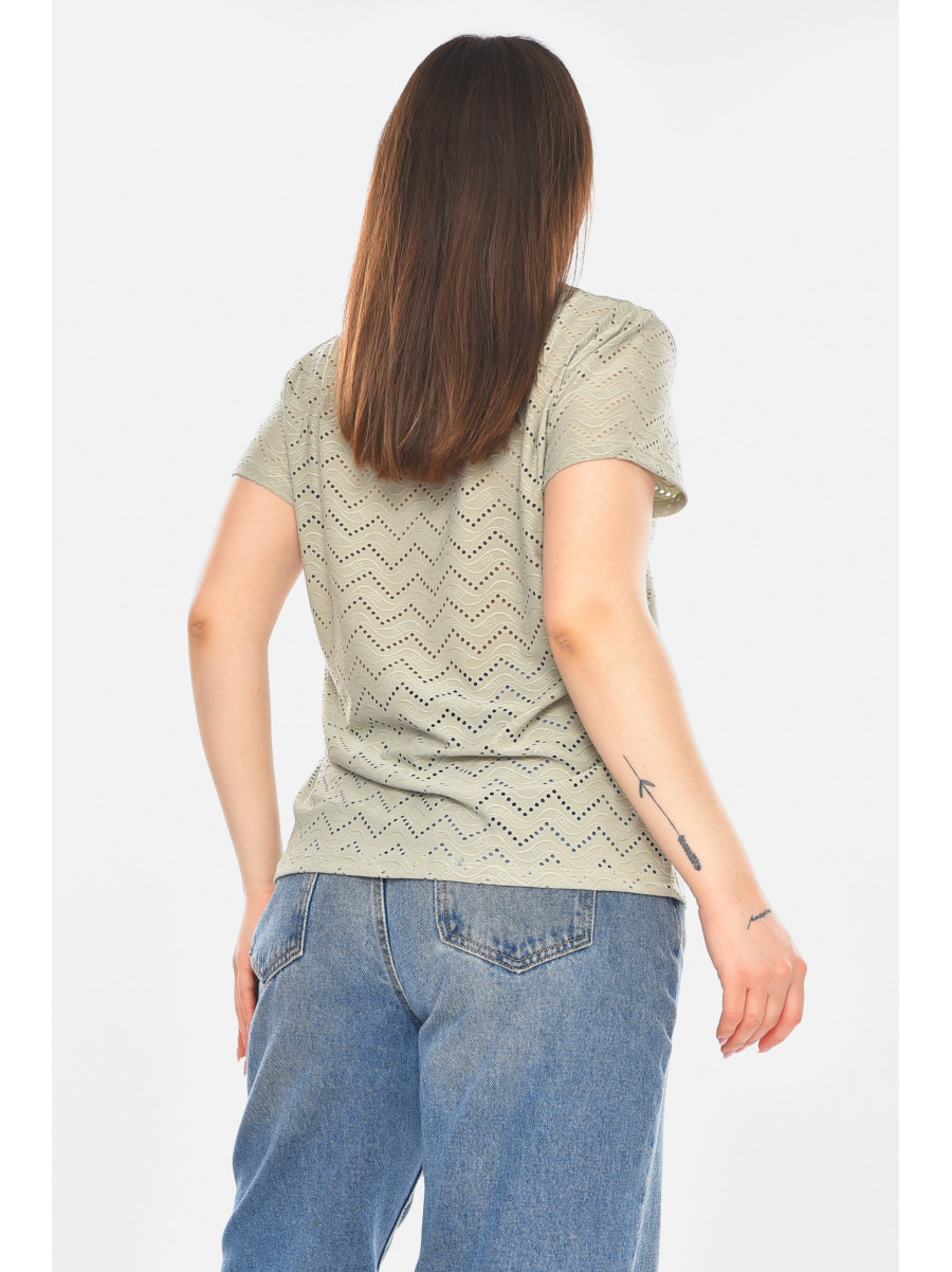 Футболка женская однотонная мятного цвета 2266 210349C