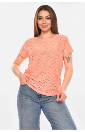 Футболка женская однотонная персикового цвета 2266 210350C