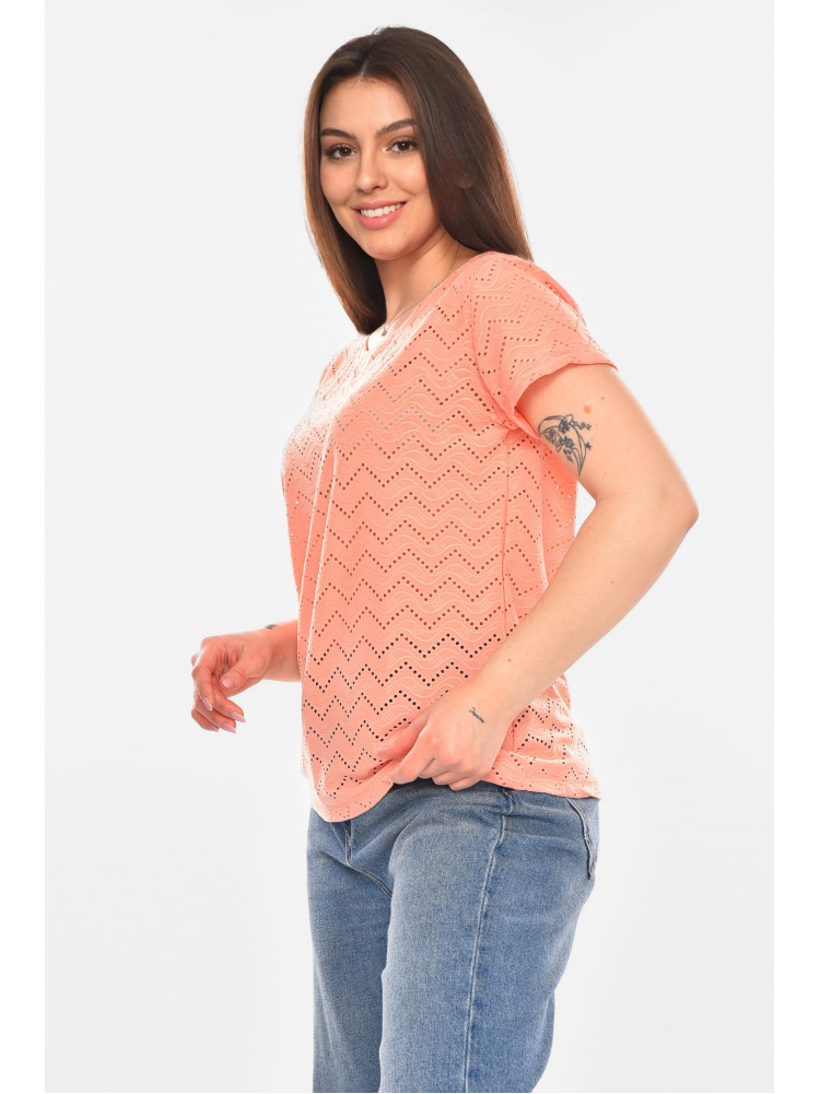 Футболка женская однотонная персикового цвета 2266 210350C