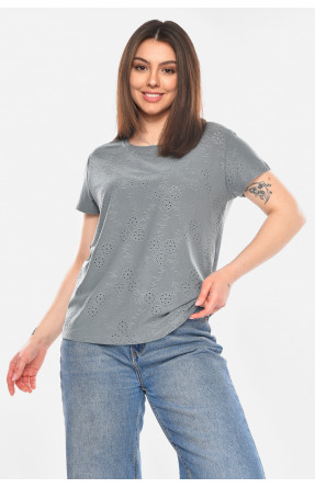 Футболка женская однотонная зеленого цвета 2268 210351C