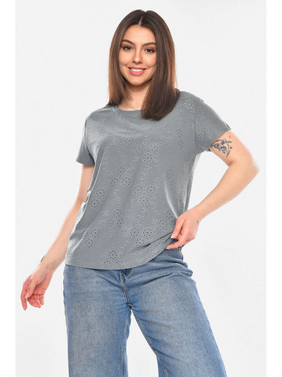 Футболка женская однотонная зеленого цвета 2268 210351C