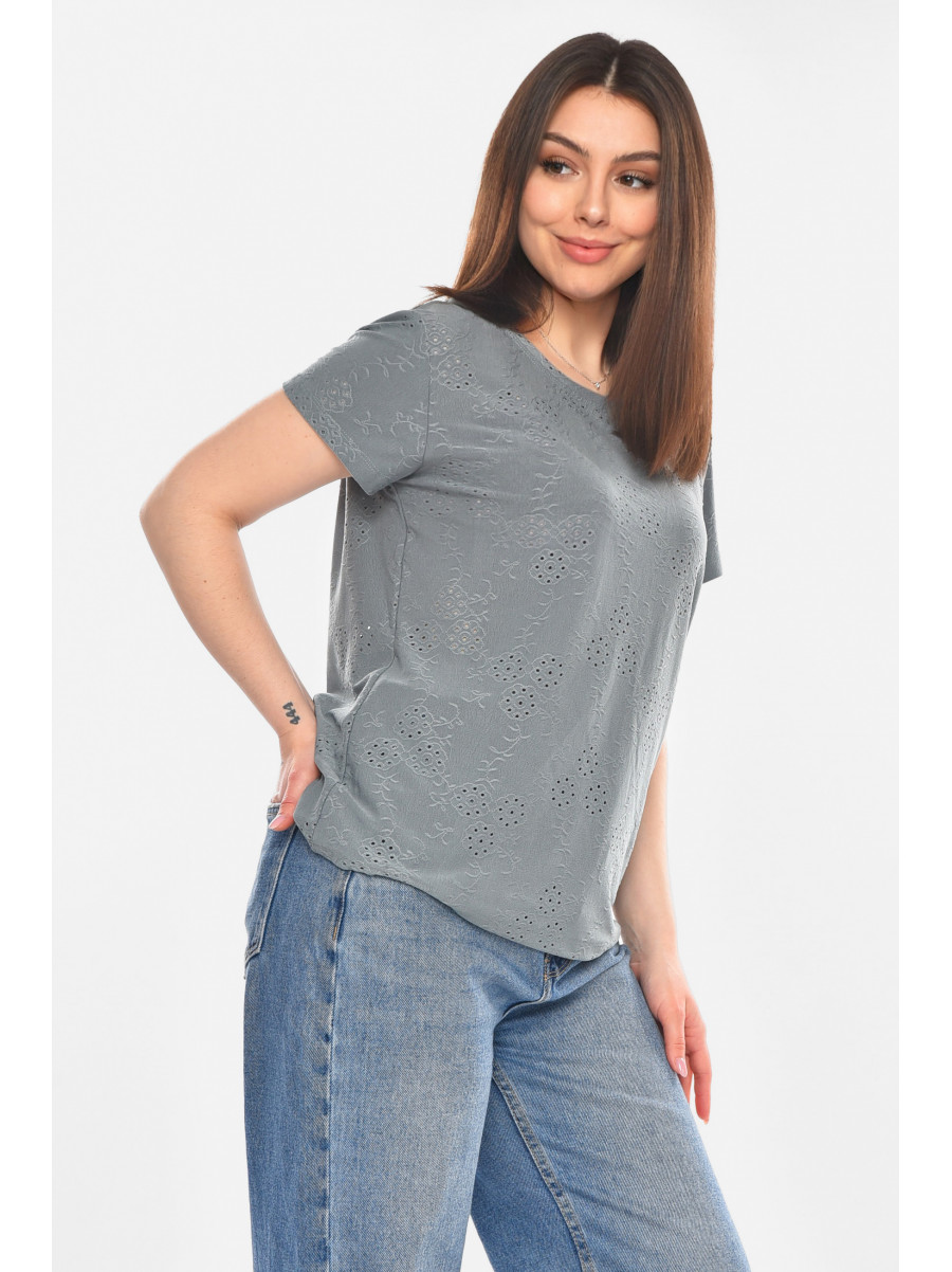 Футболка женская однотонная зеленого цвета 2268 210351C