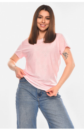 Футболка жіноча однотонна рожевого кольору 2268 210353C
