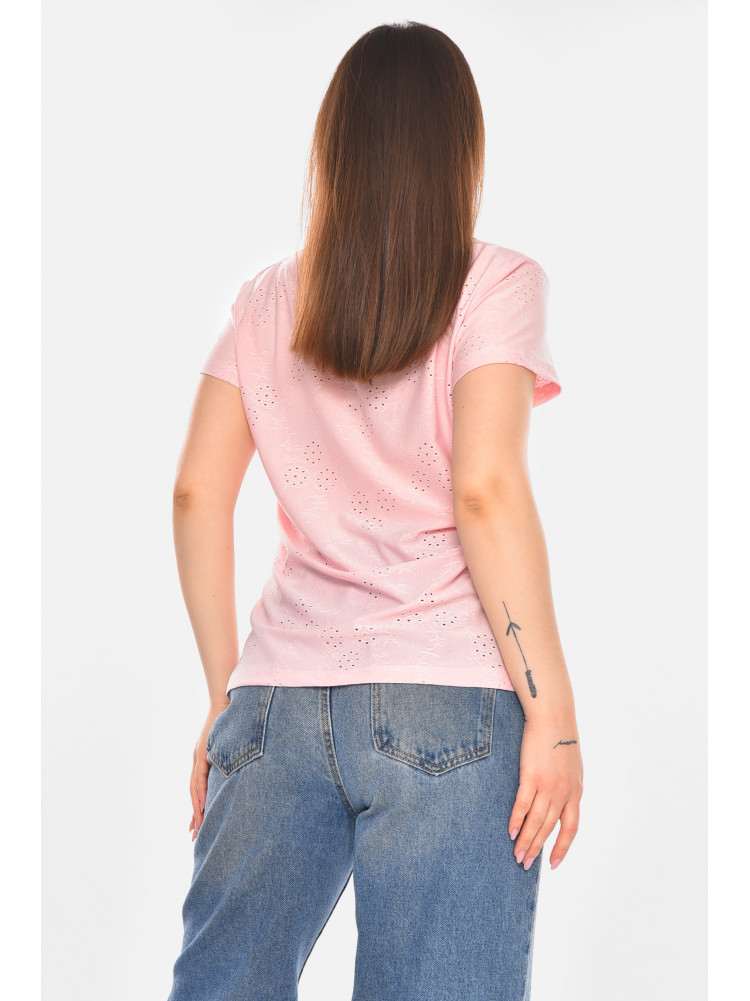 Футболка женская однотонная розового цвета 2268 210353C