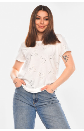 Футболка жіноча однотонна білого кольору 2268 210355C