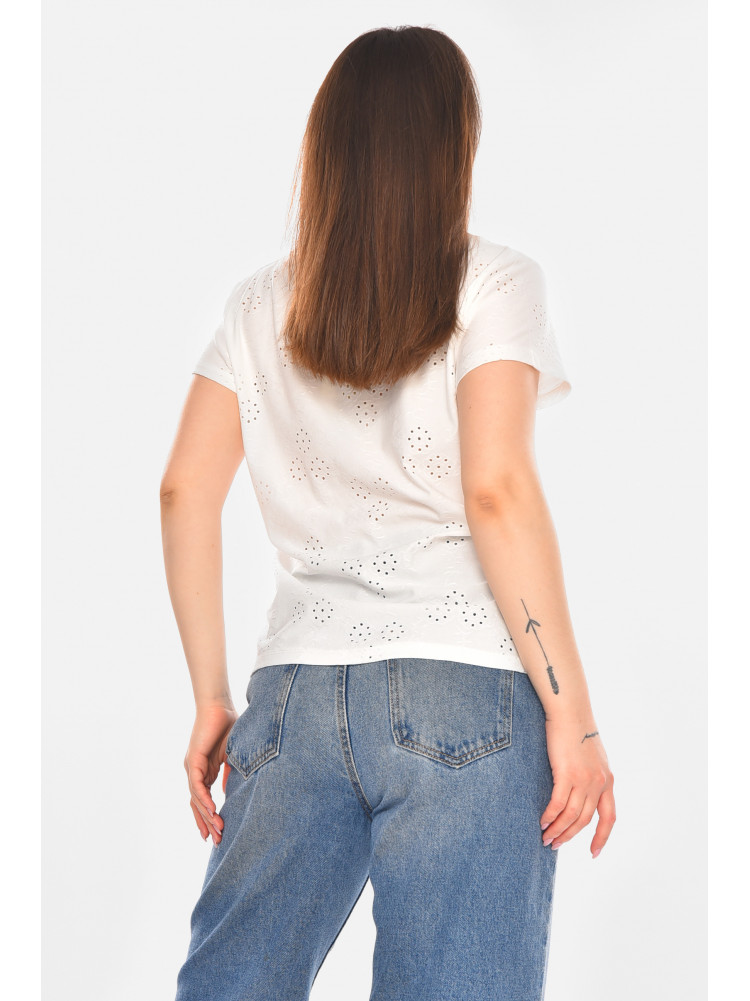 Футболка женская однотонная белого цвета 2268 210355C