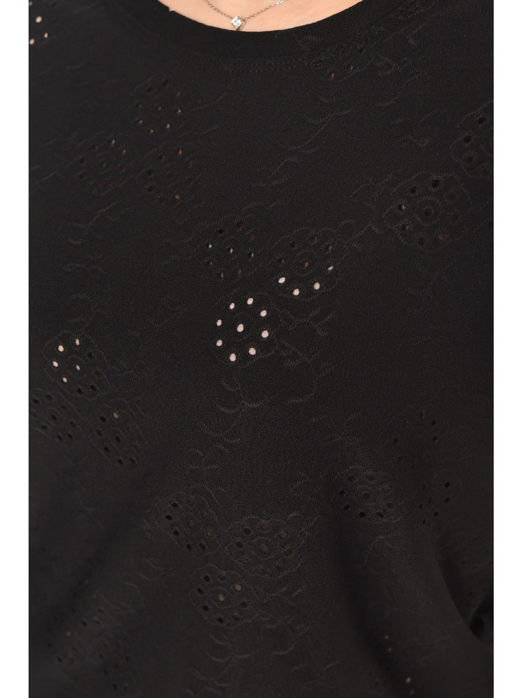 Футболка женская однотонная черного цвета 2268 210358C