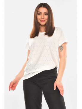 Футболка женская однотонная белого цвета 2269 210359C