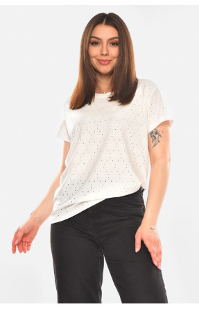 Футболка жіноча однотонна білого кольору 2269 210359C