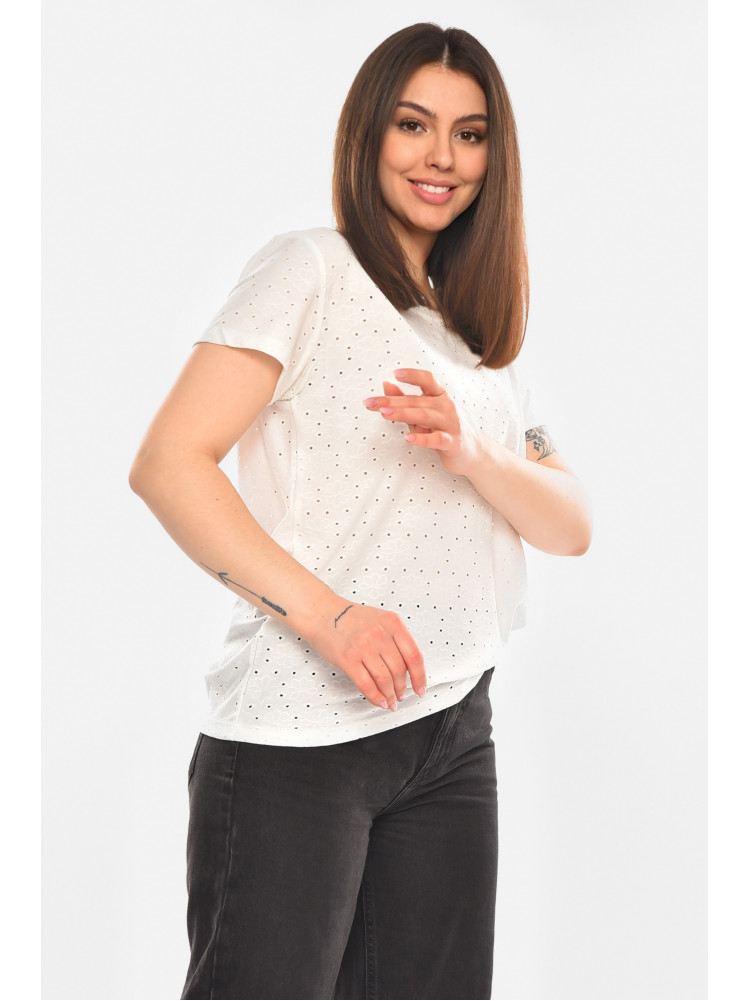 Футболка женская однотонная белого цвета 2269 210359C