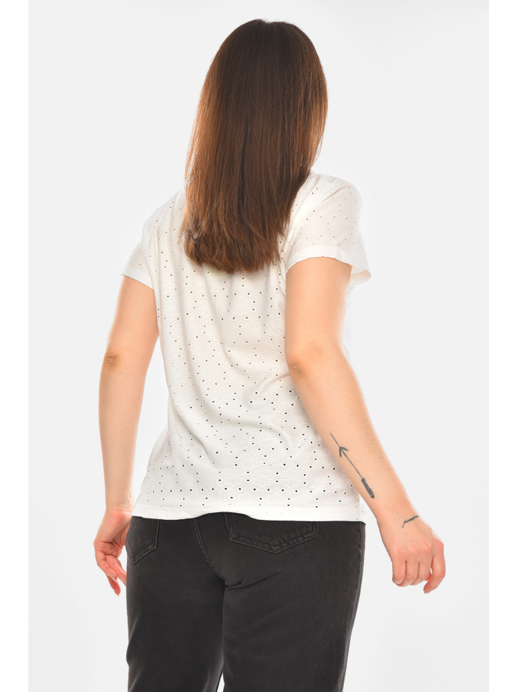 Футболка женская однотонная белого цвета 2269 210359C