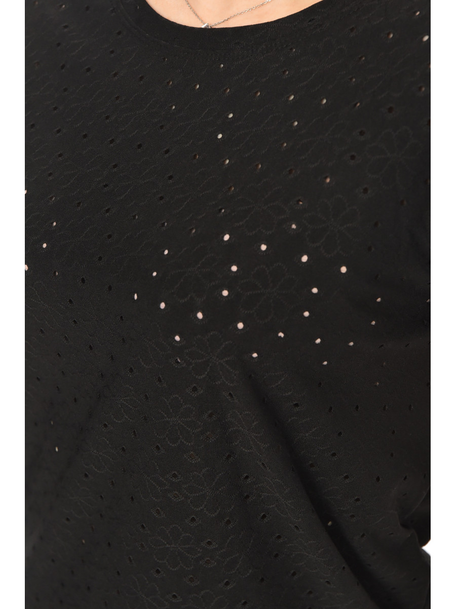 Футболка женская однотонная черного цвета 2269 210360C