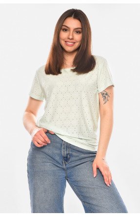 Футболка жіноча однотонна м'ятного кольору 2269 210361C