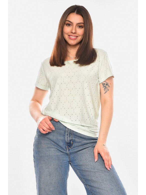 Футболка женская однотонная мятного цвета 2269 210361C