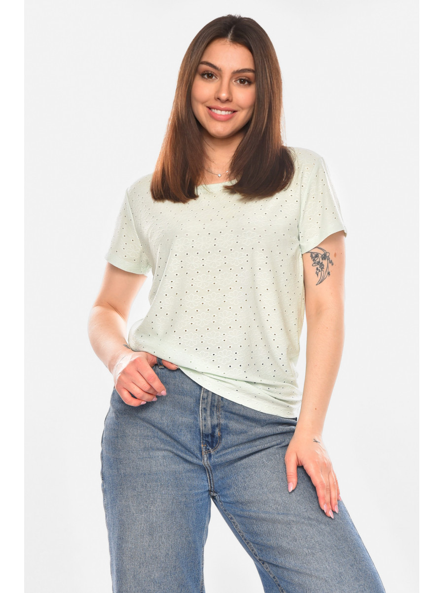 Футболка женская однотонная мятного цвета 2269 210361C