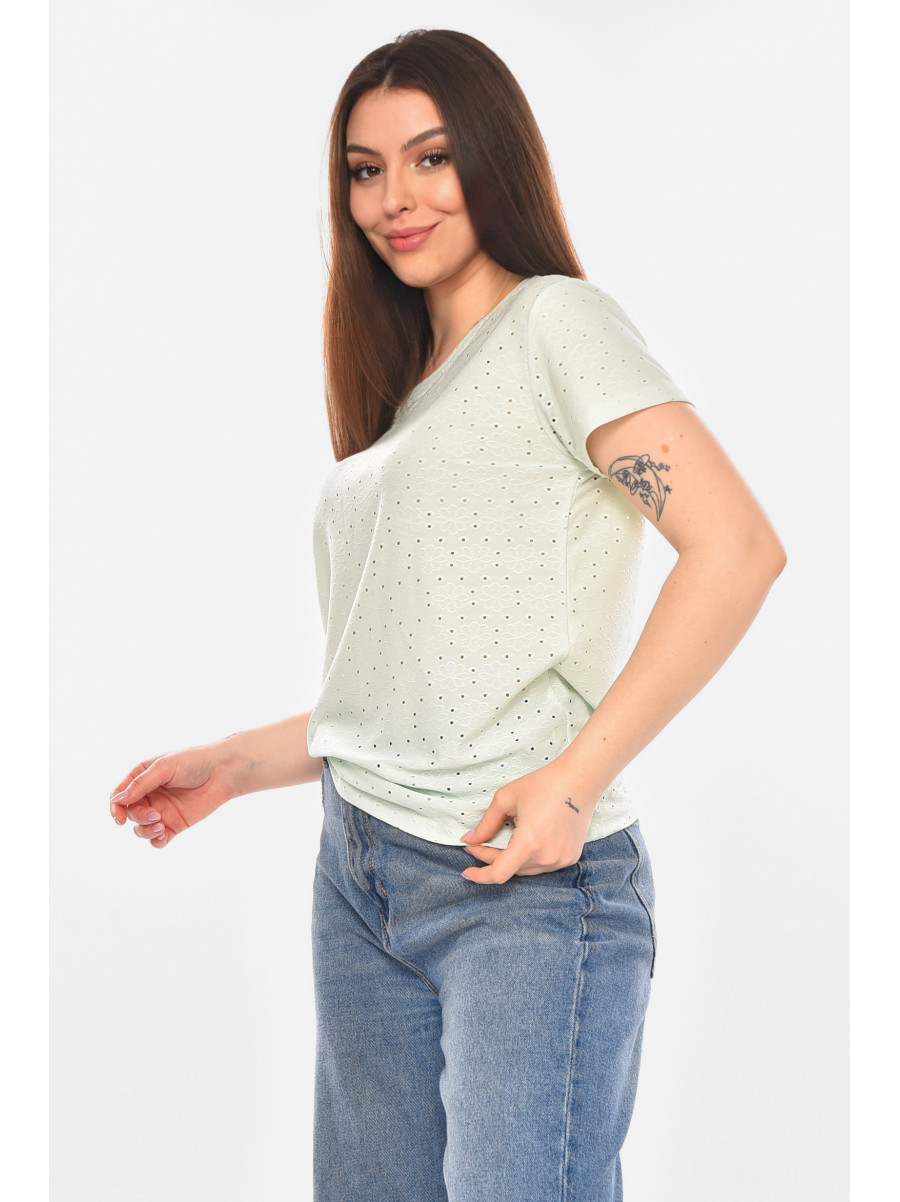 Футболка женская однотонная мятного цвета 2269 210361C