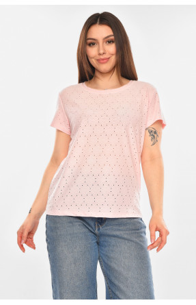 Футболка жіноча однотонна рожевого кольору 2269 210363C