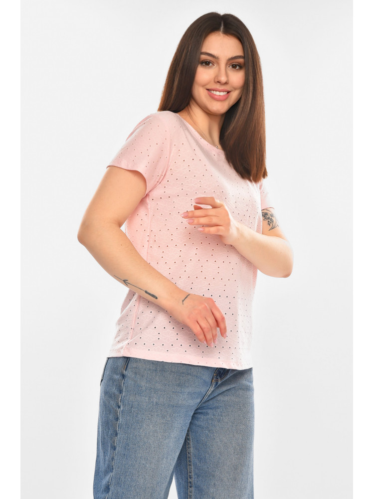 Футболка женская однотонная розового цвета 2269 210363C