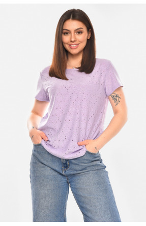 Футболка жіноча однотонна бузкового кольору 2269 210364C