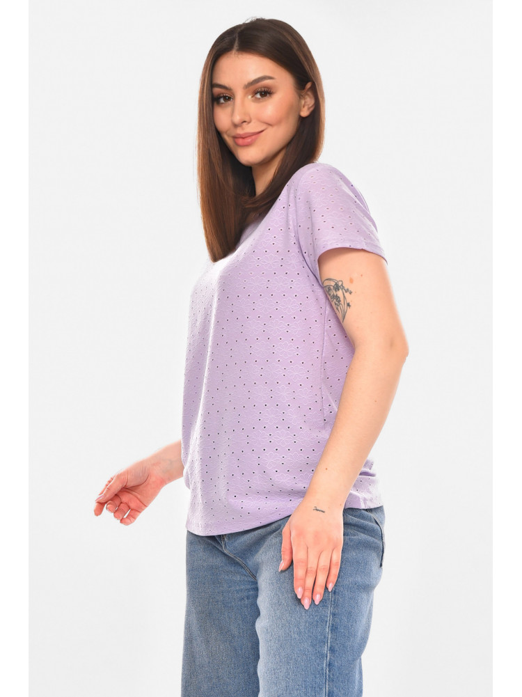 Футболка жіноча однотонна бузкового кольору 2269 210364C